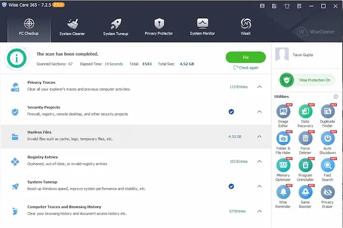 Wise Care 365 Pro lifetime license free